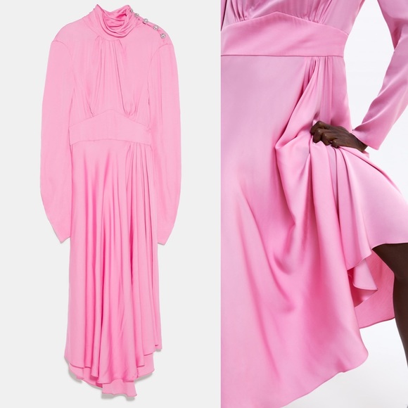 open lace back dress ZARA Pink Maxi Dress | Gently Used main image 0